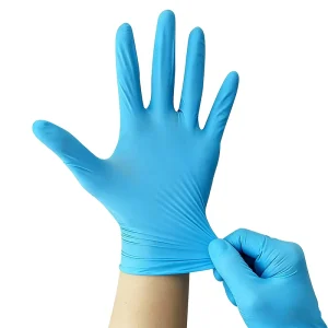 Manufacturer 240mm Blue Nitrile Gloves Powder-Free Disposable Household Exam and Touchscreen Work Gloves
