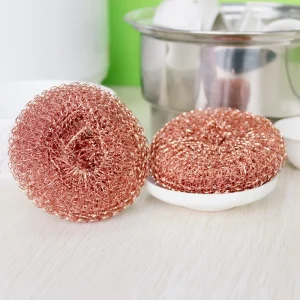 Manufacturer Copper Scourer Copper Coated Metal Sponge Heavy Duty Copper Wool Scrubbing Pads Pans Pots Dishes Scrubber