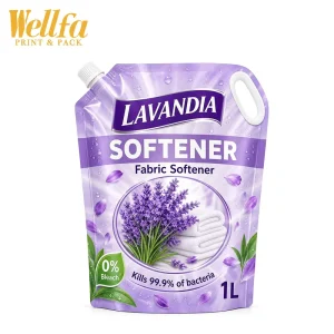 Manufacturer Custom 1L Lavender Fabric Softener Doypack Stand up Handle Laundry Detergent Liquid Resealable Refill Spout Pouch