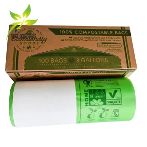 Manufacturer Custom Biodegradable PLA PBAT Food Waste Kitchen Scrap Bags Disposable Compostable