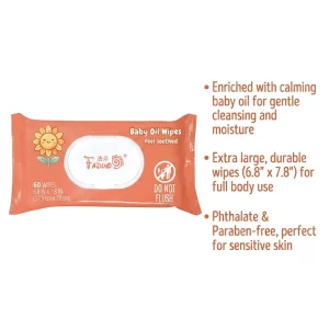 Manufacturer Custom-Design Nonwoven Baby Oil Wipes for Sensitive Skin, 17.5x20cm