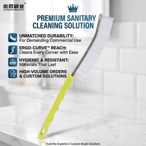 Manufacturer Direct Crevice Brush with Nylon Bristles and Plastic Handle for Bathroom and Toilet Cleaning