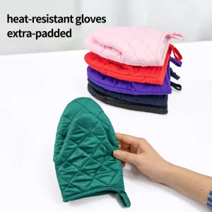 Manufacturer-Direct Thickened Cotton Oven Gloves, Microwave-Safe