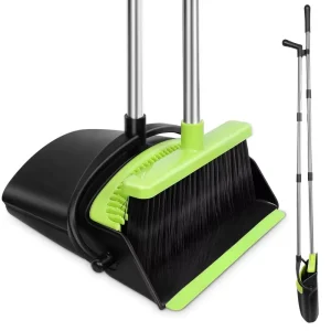Manufacturer Durable Material 3 In1 Sweeping Tooth Stick Magic Folding Metal Plastic Broom and Dustpan Set of Standing
