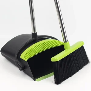 Manufacturer Durable Material 3 In1Sweeping Tooth Stick Magic Folding Metal Plastic Broom Dustpan Set Standing Soft
