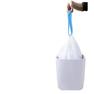 Manufacturer Extra Strong Tear-Resistant Drawstring Trash Bags on Roll for Home Office Hotel