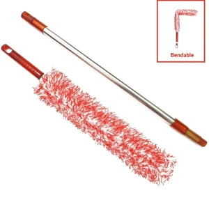 Manufacturer Fiber Feather Duster Washable Electrostatic Threaded Handle Round Head Household Dust Remover