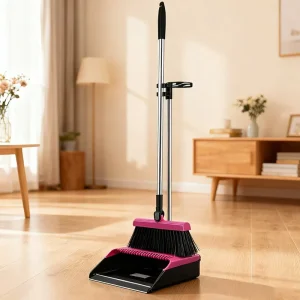 Manufacturer Foldable Rotatable Broom and Dustpan Set with Comb Teeth for Office and Home