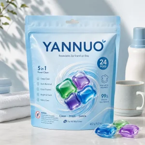 Manufacturer Laundry Detergent Pods Packaging Bag Aluminum Foil Stand-Up Bag Resealable Zipper Plastic Bags High-Barrier Doypack