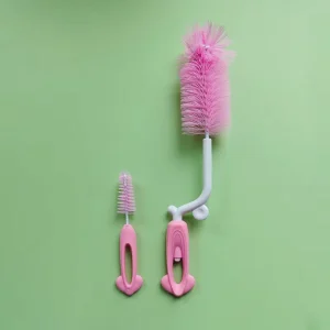 Manufacturer New Baby Cleaning Brush Set with Rotating Handle, Nylon Bottle Brush, and Nipple Brush