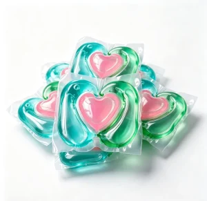 Manufacturer Private Label 3-Chamber Laundry Pods Heart Shape Concentrated Detergent Capsules for Deep Cleaning