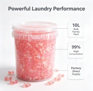 Manufacturer Private Label Laundry Pods 10L Bulk Bucket Concentrated Detergent Capsules for Commercial Use