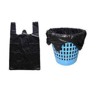 Manufacturer Supplies Black Vest-Handle Trash Bags 53*56cm for Kitchen and Household Use