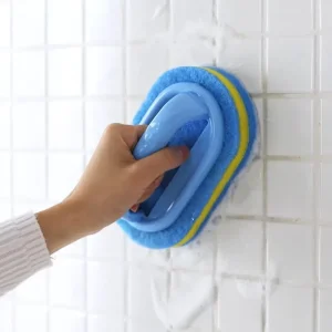 Manufacturer Thick Plastic Kitchen Cleaning Brush with Handle and Dish Scouring Pad