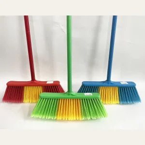 Manufacturer’s Home-Use Broom with PET Fibre Bristles, Wood Stick, and Dustpan
