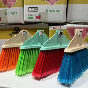 Manufacturer’s PP Plastic Fiber Broom Head with PVC Stick, Printed Dustpan and Mop Set