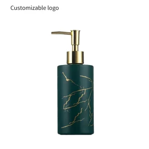 Marble Patterned Hand Sanitizer Bottles Press Top Thickened Glass Lotion Bottles Shampoo and Body Wash Bottles