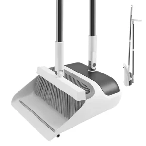 Masthome Floor Cleaning Brooms Dustpans Stainless Steel Plastic Broom and Dustpan Set