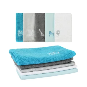 Masthome Multi Purpose 5Pcs Dust Polish Glass Window Clean Cloth Microfibre Kitchen Cleaning Rags Microfiber Cleaning Cloth Set