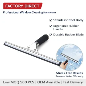 Matte Black Squeegee All Purpose Squeegee for Bathroom Shower Doors Mirrors Tiles and Car Windows