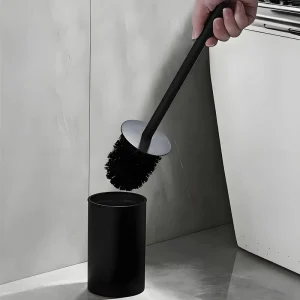 Matte Black Stainless Steel Long Handle Cleaning Brush for Bathroom