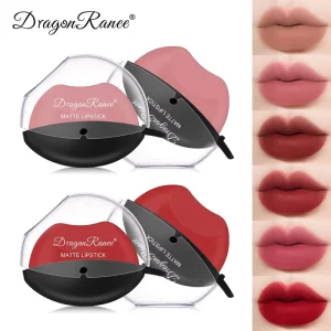 Matte Lipstick Sip Into Makeup Lazy Lip Lipstick Not Easy to Fade Waterproof Red Mouth Shape Lipstick