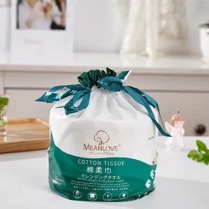 Meanlove Disposable Face Towel Soft Viscose Facial Tissue Roll 20X20cm 1 Ply Core