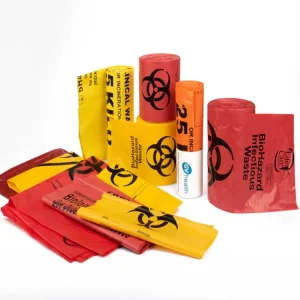 Medical Waste Bag Yellow Red Black Blue Biohazard Autoclavable Waste Bag Roll Hospital Disposal Bulk Factory Direct Price