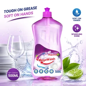 Megawash 500ml Eco Friendly Dish Soap Powerful Deep Cleaning Floral Scent Dishwashing Liquid Detergent 5% 15%