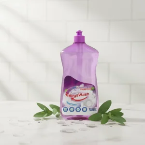 Megawash 500ml Eco Friendly Kitchen Dish Soap Powerful Deep Cleaning Lemon Scent Liquid Detergent 5% 15% Active Ingredients