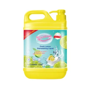 Megawash Lemon Liquid Dishwashing Detergent 2L Eco Friendly Deep Cleaning for Kitchen Use