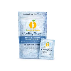Menopause Cooling Wipes 20 Individually Wrapped Mild Gentle Cool Sensation Non-Irritating Portable for Commute