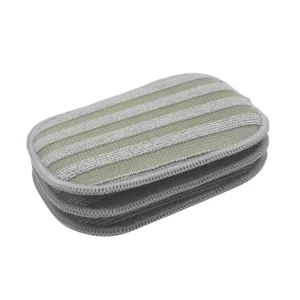 Mesh Sponge Foam Scouring Double-Sided Microfiber Dishwashing Kitchen Cleaning Pad