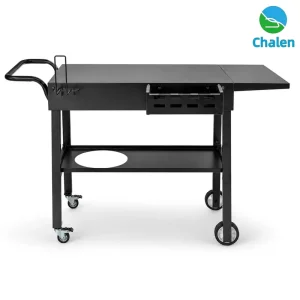 Metal Kitchen Trolley Cart with Wheels Outdoor Storage Rack Cabinet for Patio and Home