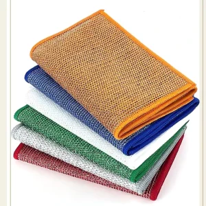 Metal Wire Kitchen Dishwashing Scrub Cloth Non-Scratch Cleaning Cloth for Sinks and Stovetops