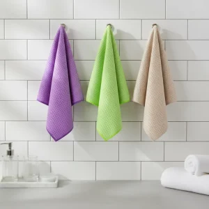 Microfiber 300gsm Square Kitchen Cleaning Cloth Water-Absorbent Lint-Free Fish-Scale Cloth for Glass and Mirror Cleaning