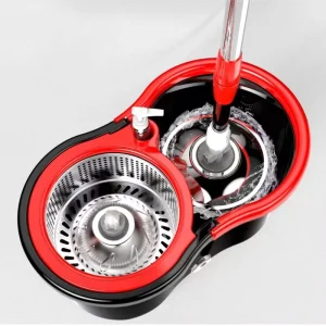 Microfiber 360-Degree Rotating Spin Mop with Plastic Bucket