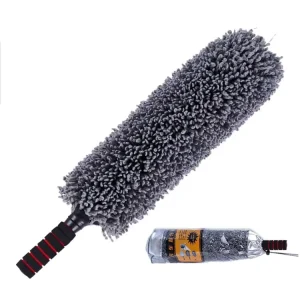 Microfiber Car Exterior Duster Brush with Retractable Handle for Wax and Dust Cleaning