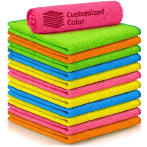 Microfiber Car Wash Towel Warp Knitted 40x40cm Lint Free Absorbent Soft Car Kitchen Cleaning Cloth