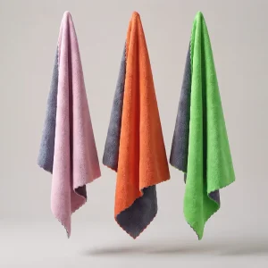 Microfiber Cleaning Cloth Double Sided Lint Free Warp Knitted Square 40x40cm Polyester Microfiber Cleaning Cloth