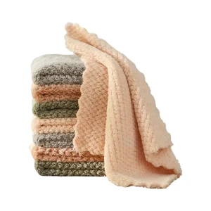 Microfiber Cleaning Cloth Premium Coral Velvet Dish Cloths Super Absorbent Cleaning Cloths Nonstick Oil Rags for Kitchen