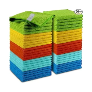 Microfiber Cleaning Cloths 50 Pack Premium All Purpose Car Cloth Lint Free Scratch Free Absorbent Cleaning Towel for Cars