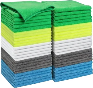 Microfiber Cleaning Cloths Multicolor Reusable Rags For Auto Detailing Garage Kitchen Janitorial Household