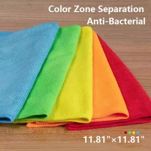 Microfiber Cleaning Square Towel Quick Wash Absorbent Dish Cloth Household Scouring Pad Multi Use for Kitchen & Car Cleaning