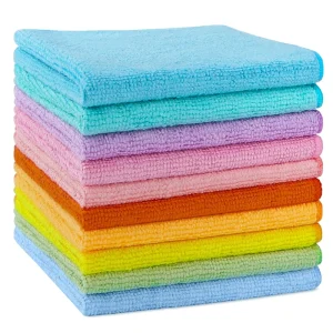 Microfiber Cleaning Towel 300gsm Warp Knitted Water Absorption Custom logo Quick Dry Microfiber Kitchen Hand Washing Dish Cloth