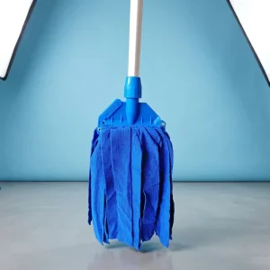 Microfiber Clip Mop Aluminum Handle Floor Waxing Mop with Washable Strip Head for Commercial Use