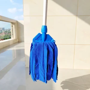 Microfiber Clip Mop Replacement Strips with Aluminum Handle Washable Head for Wet Dry Waxing and Commercial Home Use