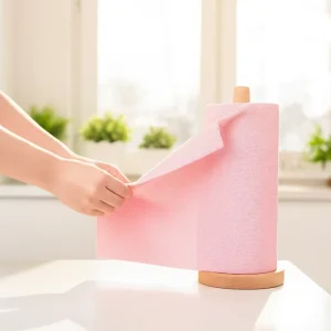 Microfiber Cloth in Roll Lint free Quick Dry Wipes Pink Dish Cleaning Towels for Kitchen Cleaning Supplies Tear away Towel
