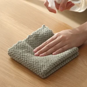 Microfiber Coral Fleece Kitchen Cleaning Cloth Nonstick Oil Fast-Drying Lint-Free