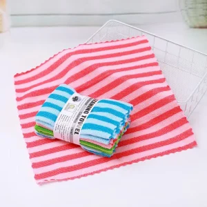 Microfiber Dish Cleaning Rag Oil Free Kitchen Towel Quick Dry 30*30 5PC card